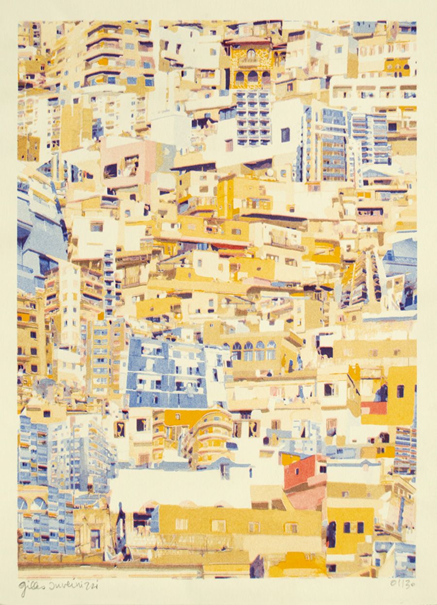 Risographie figuratif petit format TRIPOLI (LIBAN) – GILLES INVERNIZZI – 30 × 40 cm