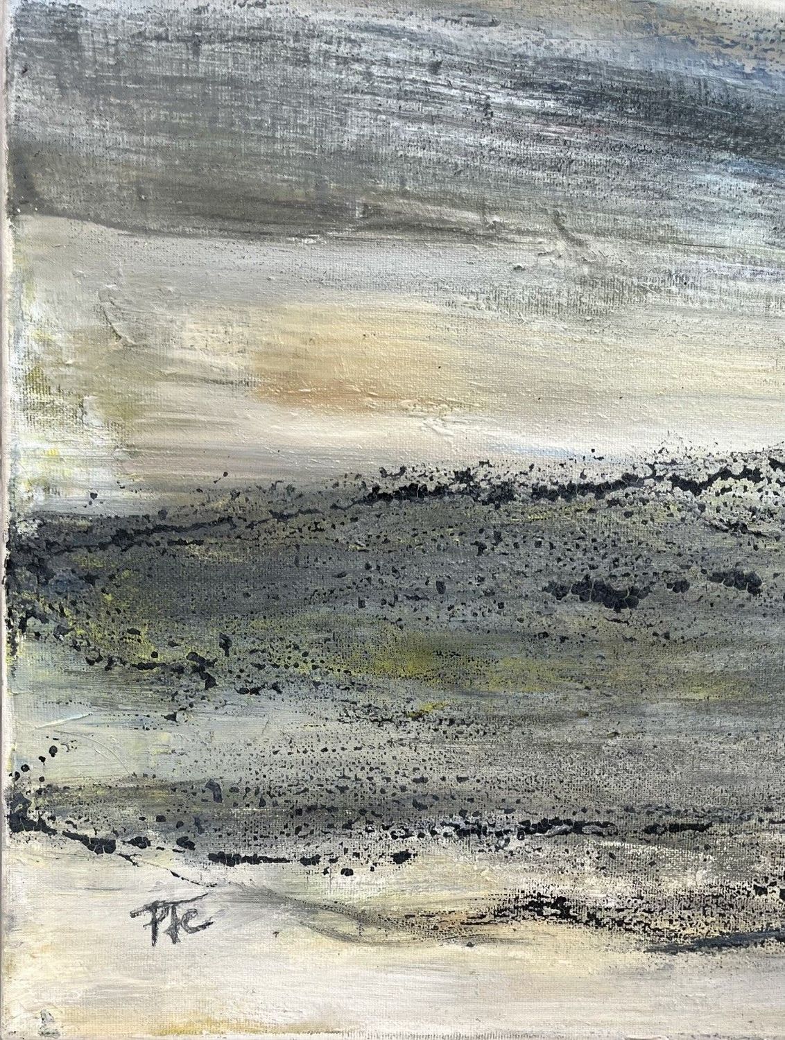 Tableau de PASCALE JACQUEMOND a pour titre Sables blancs style abstrait dim : PASCALE JACQUEMONDprix:850