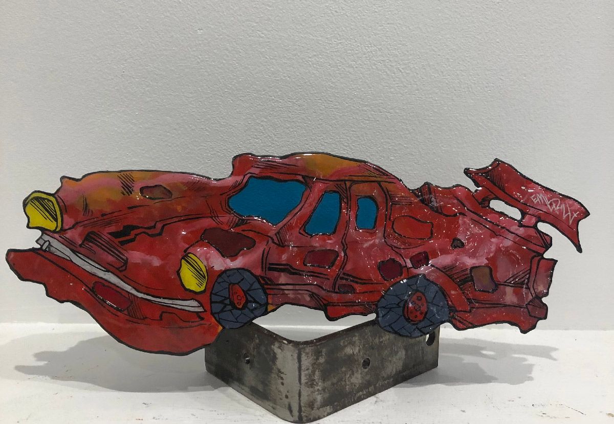 Sculpture de EMER a pour titre Car style street pop art dim : EMERprix:140