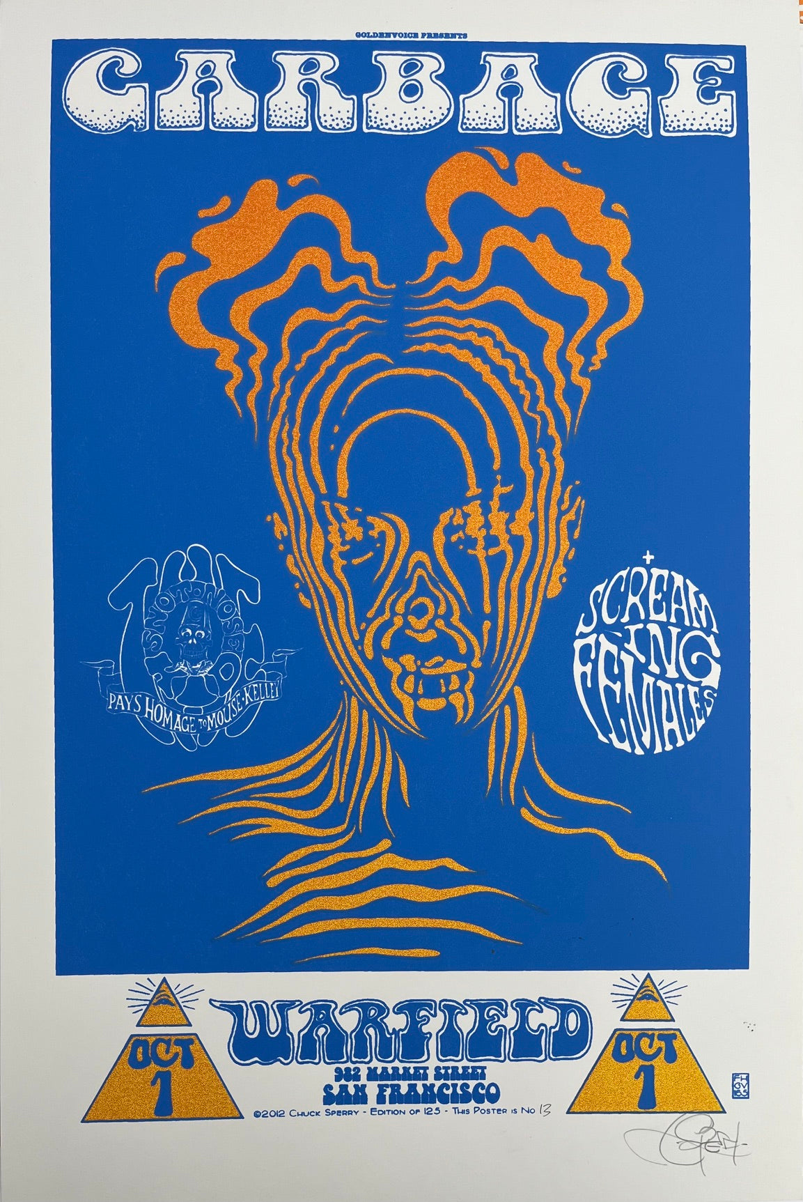 Serigraphie archives chuck sperry moyen format bleu et orange GARBAGE 2012 – CHUCK SPERRY – 57 × 38 cm