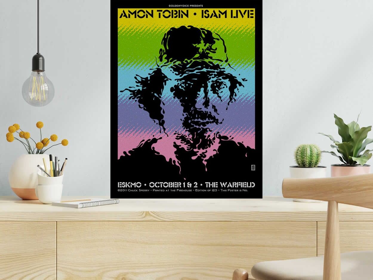 Serigraphie AMON TOBIN de CHUCK SPERRY dans un intérieur – 51 × 66 cm