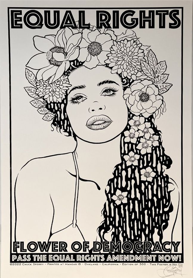 Serigraphie figuratif moyen format EQUAL RIGHTS test BW – CHUCK SPERRY – 53 × 81 cm