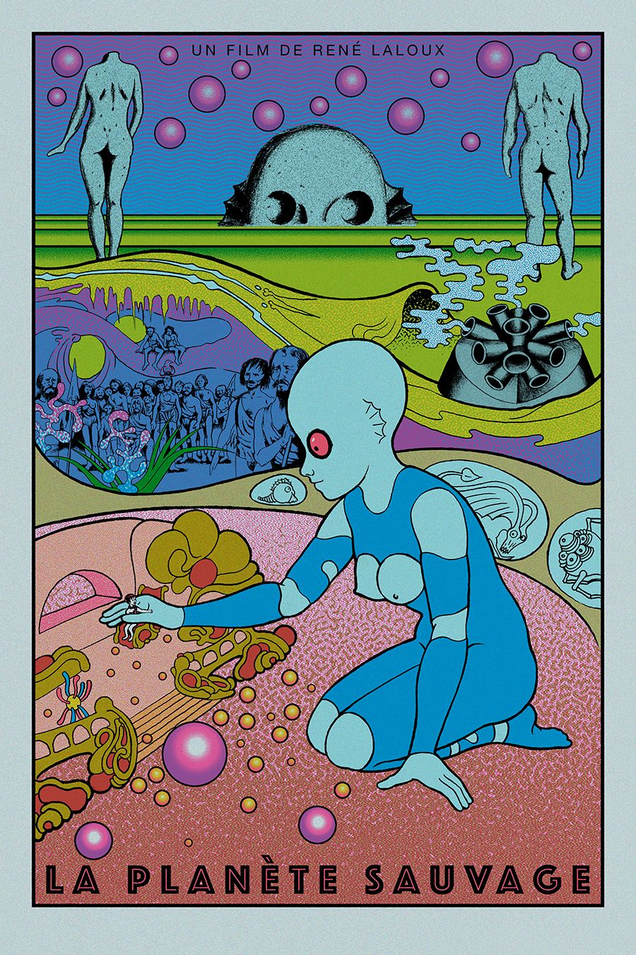 Serigraphie figuratif moyen format FANTASTIC PLANET silver AP – CHUCK SPERRY – 50 × 76 cm