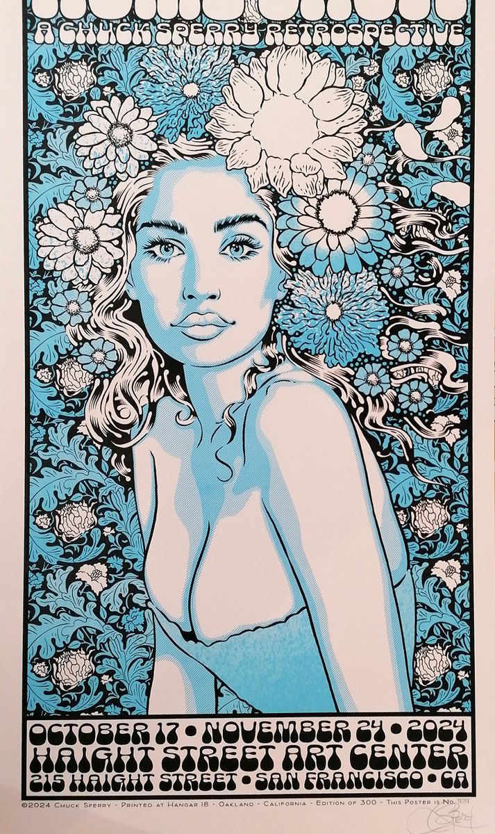 Serigraphie figuratif moyen format HOME SHOW test bleu – CHUCK SPERRY – 48 × 89 cm