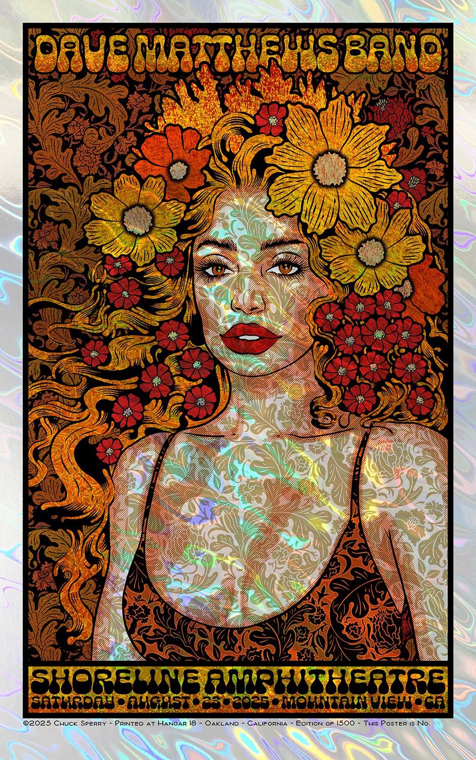 Serigraphie moyen format DAVE MATTHEWS lava AP – CHUCK SPERRY – 53 × 85 cm