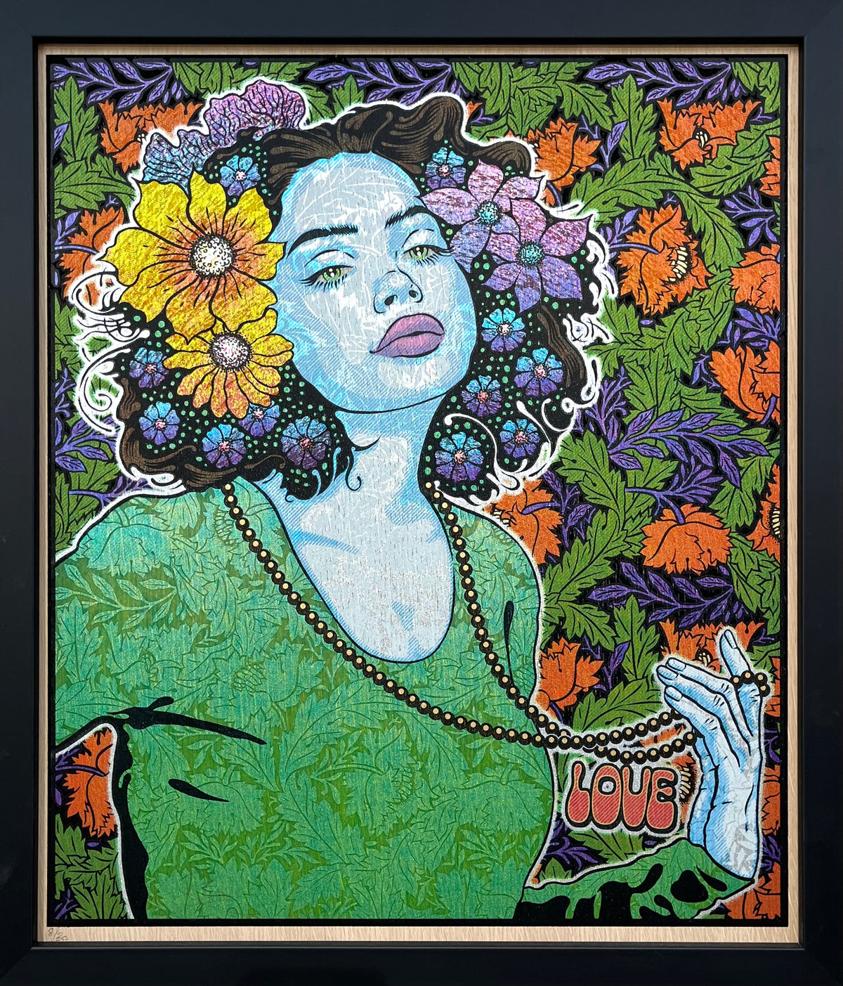 Serigraphie moyen format LOVE wood panel – CHUCK SPERRY – 50 × 59 cm