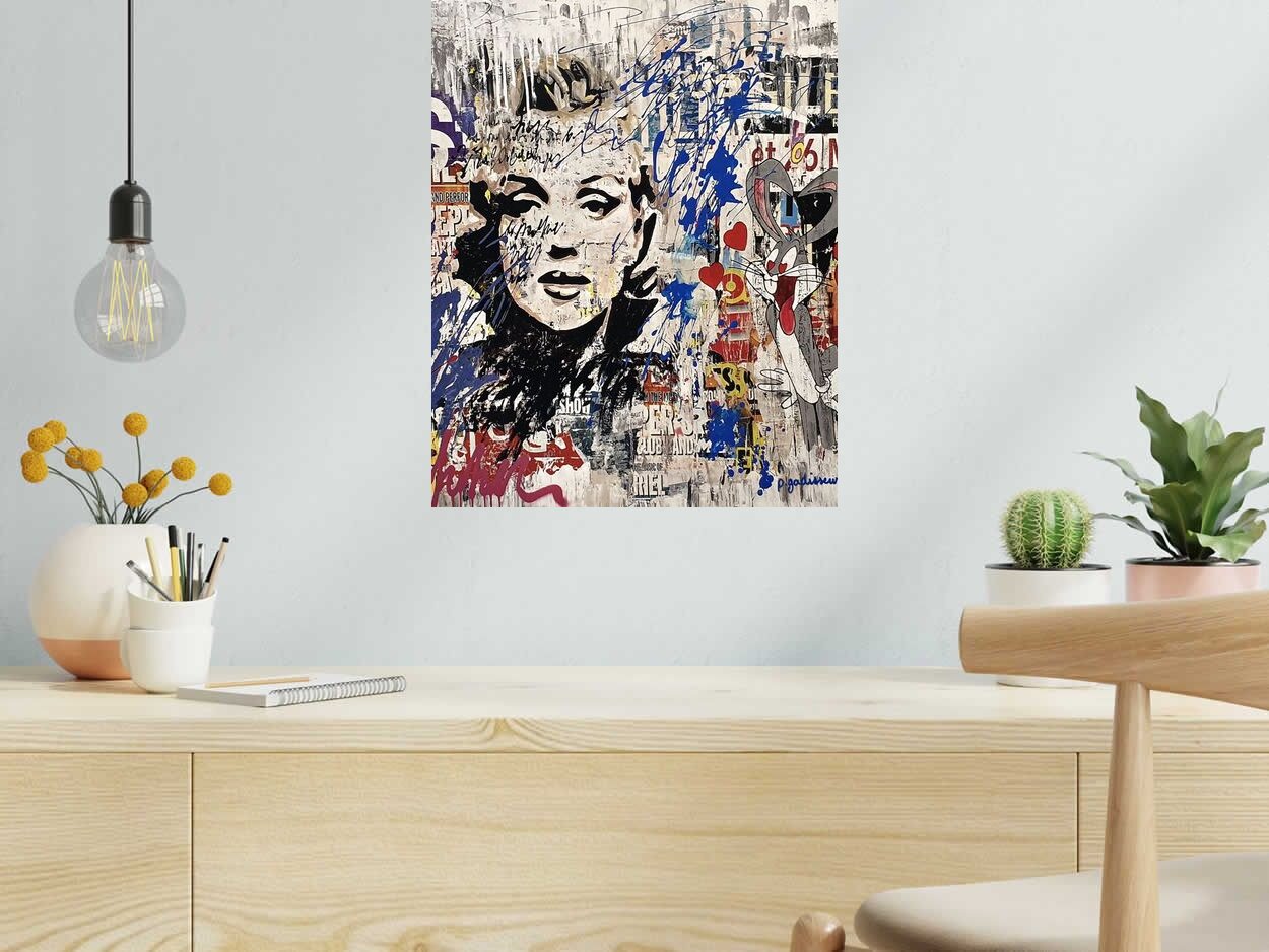 Serigraphie Only heart de PATRICIA GADISSEUR dans un intérieur – 40 × 50 cm