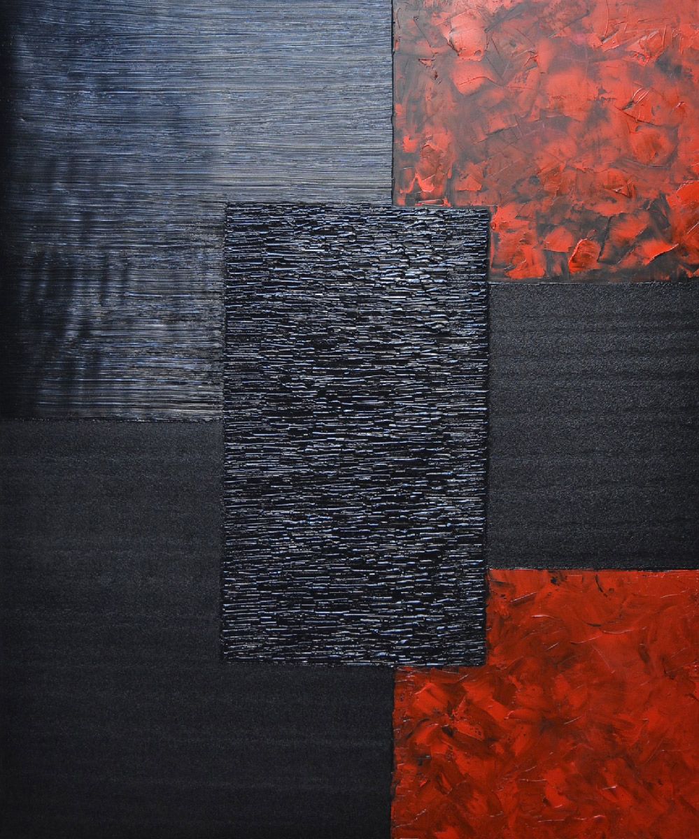 Tableau abstrait format xxl Peinture 12-2025-57 – ALAIN BECANNE – 100 × 120 cm