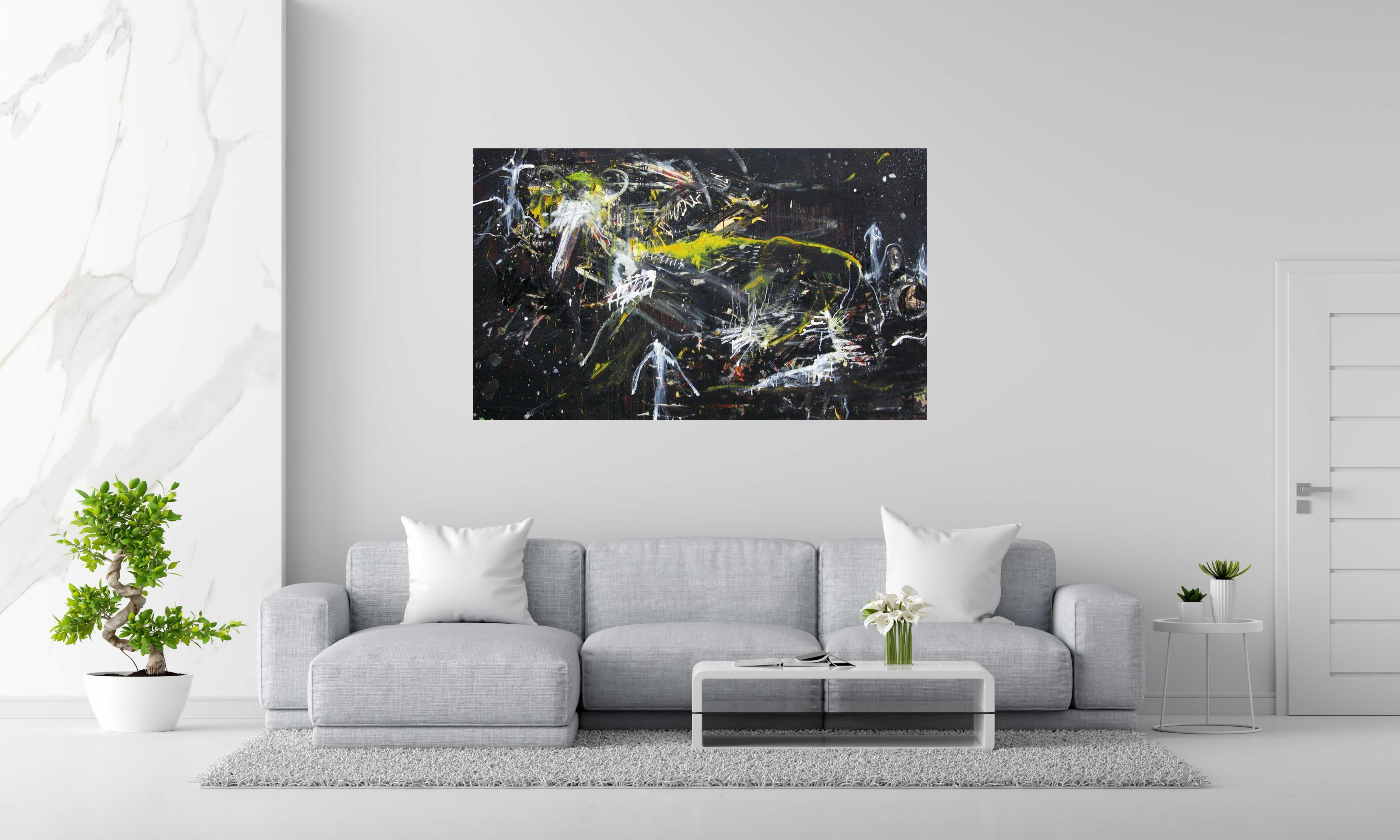 Tableau SANS TITRE de RINGER HERVE dans un intérieur – 162 × 97 cm