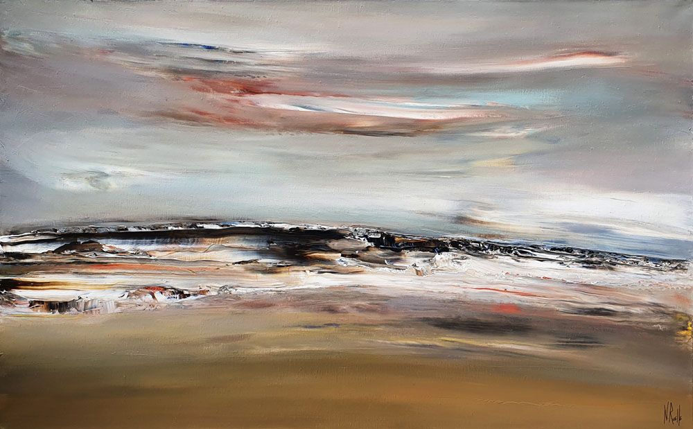 Tableau abstrait format xxl CIEL INCONNU – RUELLE NICOLAS – 81 × 130 cm