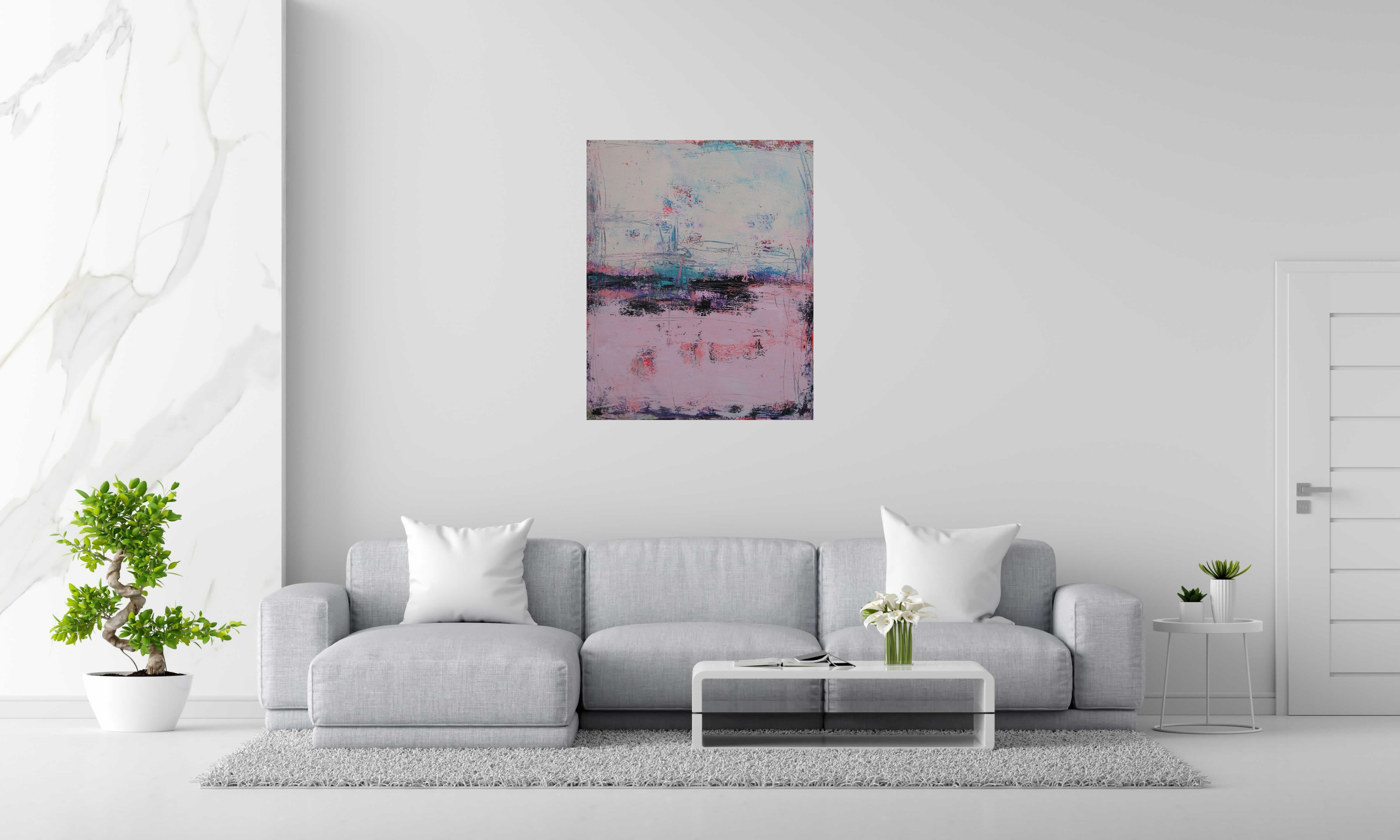 Tableau Nuances Pastels de TANIA CARRARA dans un intérieur – 81 × 100 cm