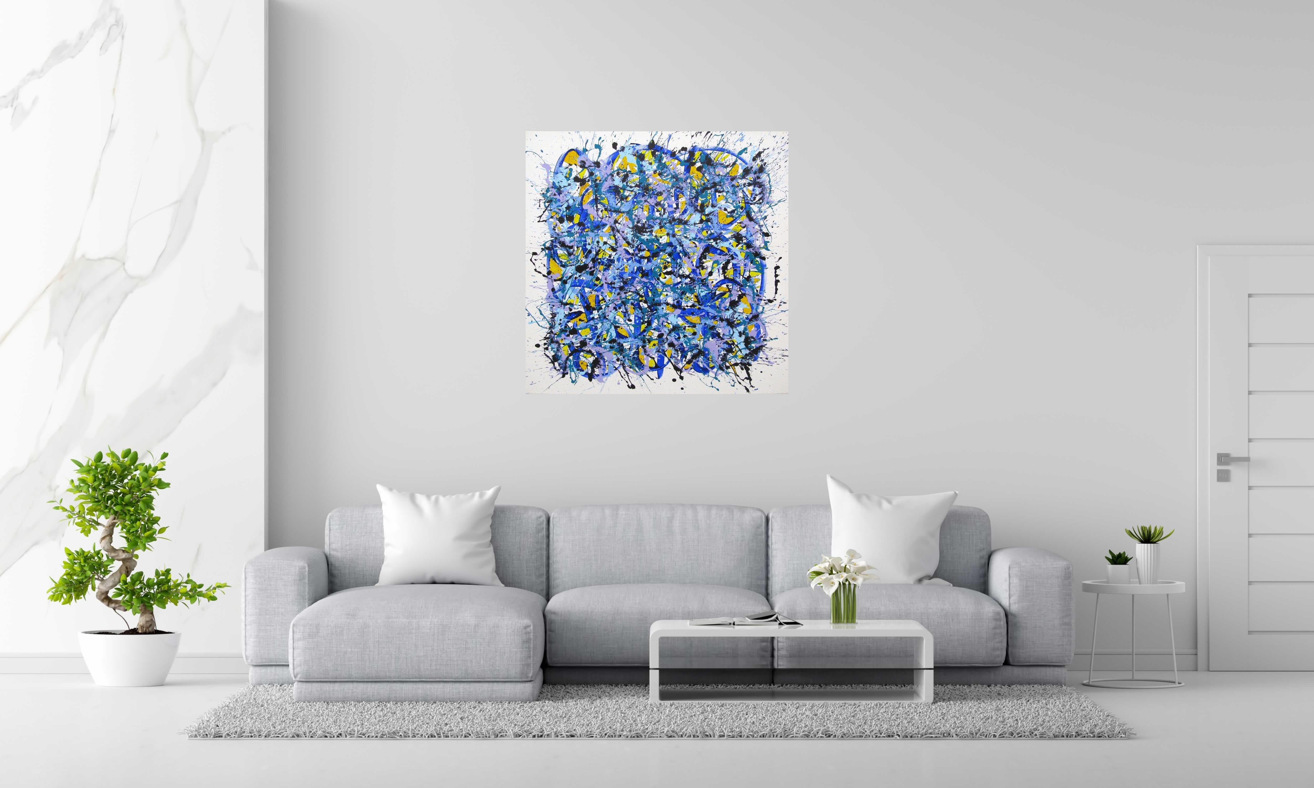 Tableau NONAME D52 de STEPHANE RIME dans un intérieur – 100 × 100 cm