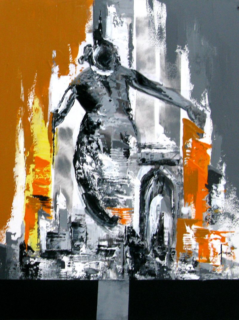Tableau abstrait moyen format La Métamorphose – FARID AMRAR – 60 × 80 cm