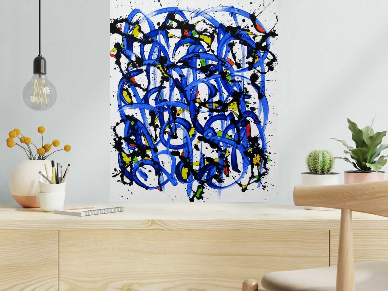Tableau NONAME D101 de STEPHANE RIME dans un intérieur – 65 × 110 cm
