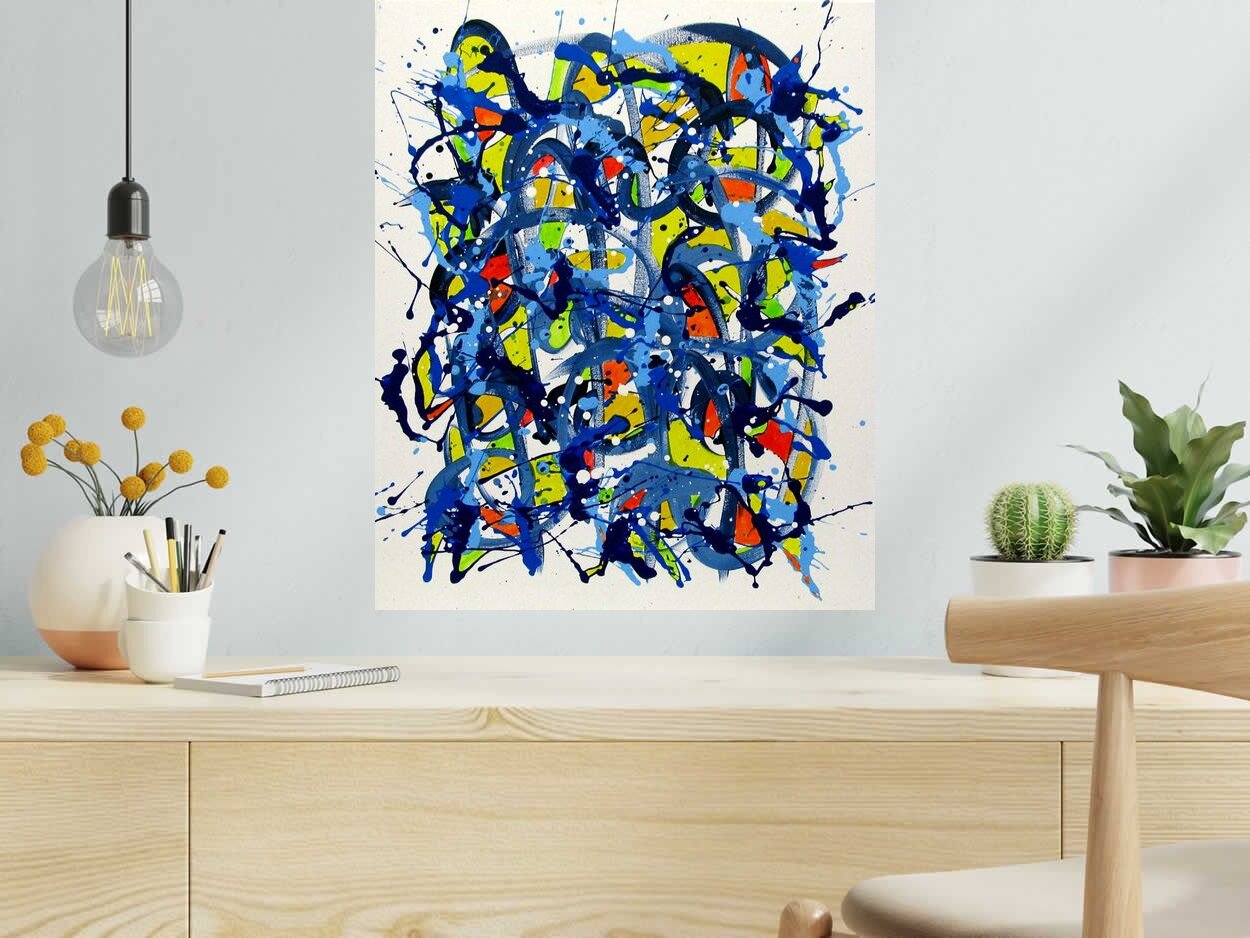 Tableau NONAME D124 de STEPHANE RIME dans un intérieur – 50 × 61 cm