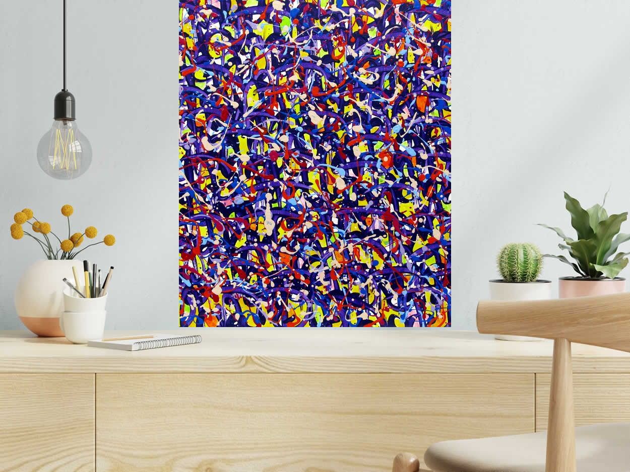 Tableau noname D135 de STEPHANE RIME dans un intérieur – 54 × 65 cm