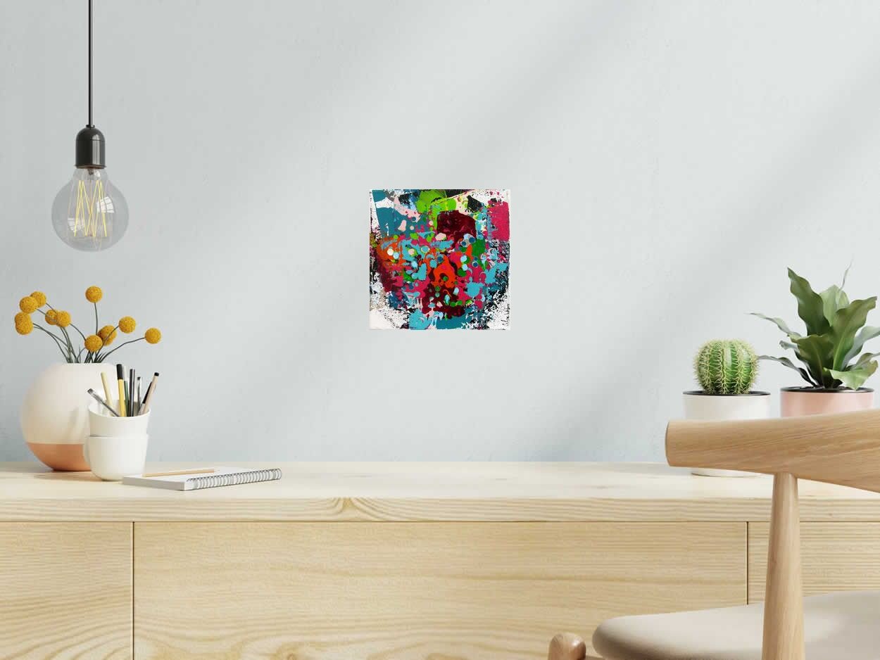 Tableau STONE 2 de CELINE WEBER dans un intérieur – 20 × 20 cm