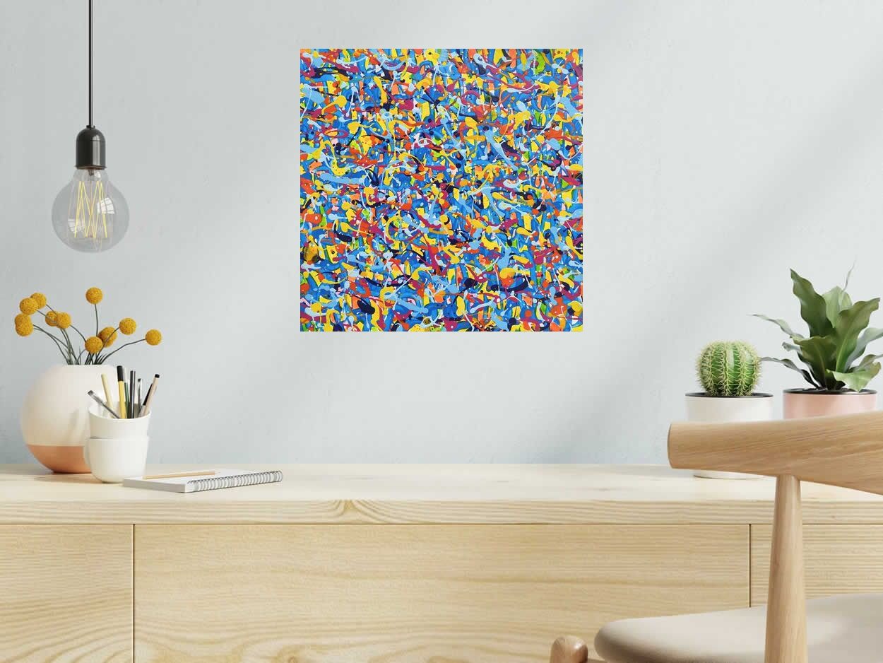 Tableau NONAME D17 de STEPHANE RIME dans un intérieur – 40 × 40 cm