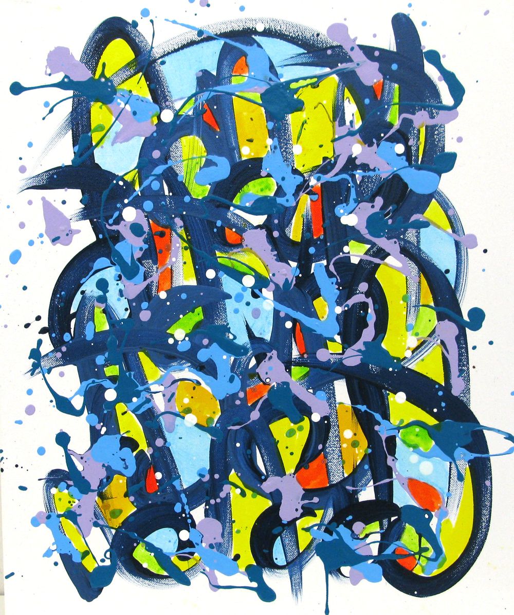 Tableau abstrait petit format Noname E24 – STEPHANE RIME – 38 × 46 cm