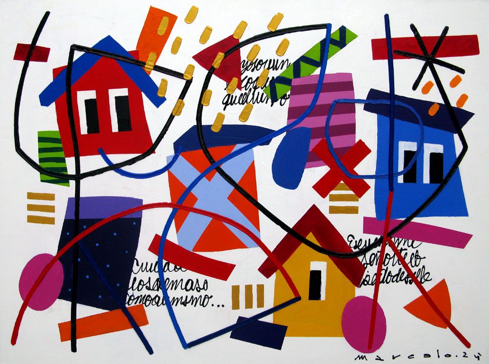 Tableau abstrait très grand format Noche Llena – MARCELLO CID SAINT JEAN – 130 × 97 cm