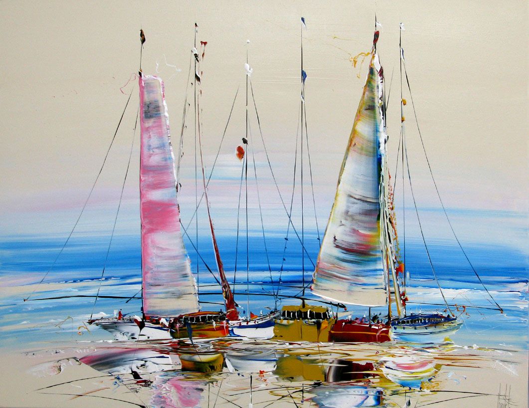Tableau figuratif format xxl gris MARINE ABSTRAITE 115 – F. BOUTET – 116 × 89 cm