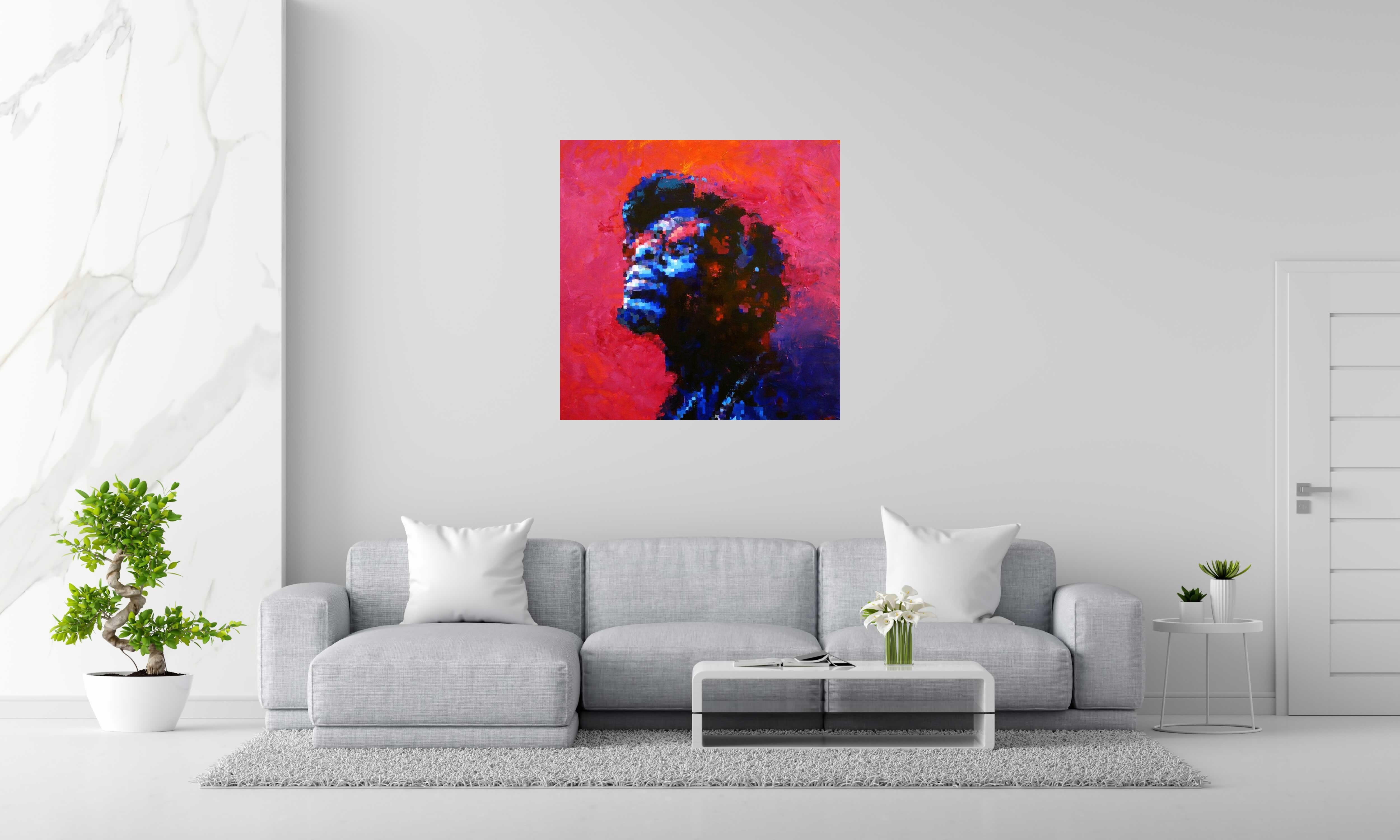 Tableau SOUL #2 de NICOLAS JESBAC dans un intérieur – 100 × 100 cm
