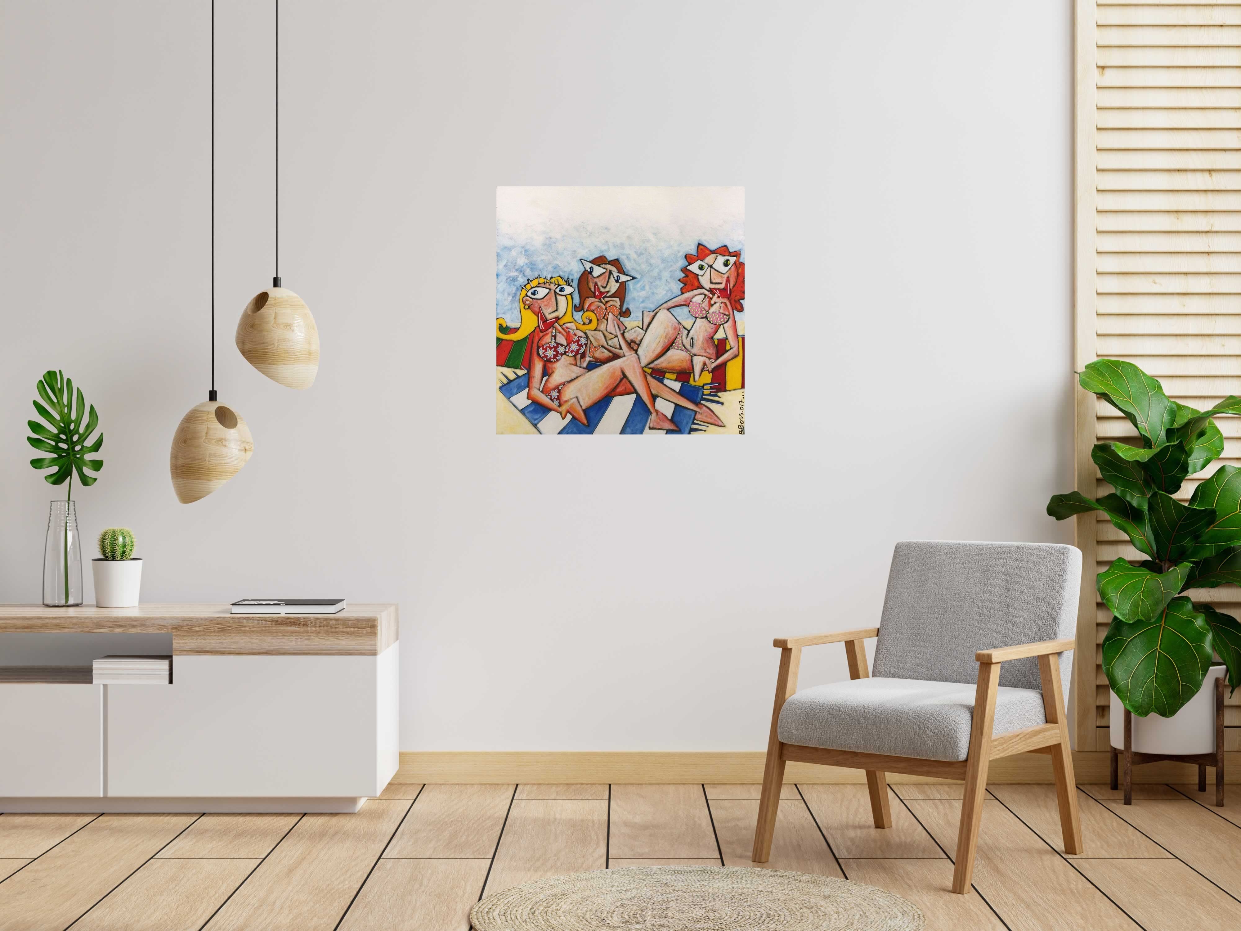 Tableau LES TROIS GRACES de B BOSS dans un intérieur – 80 × 80 cm
