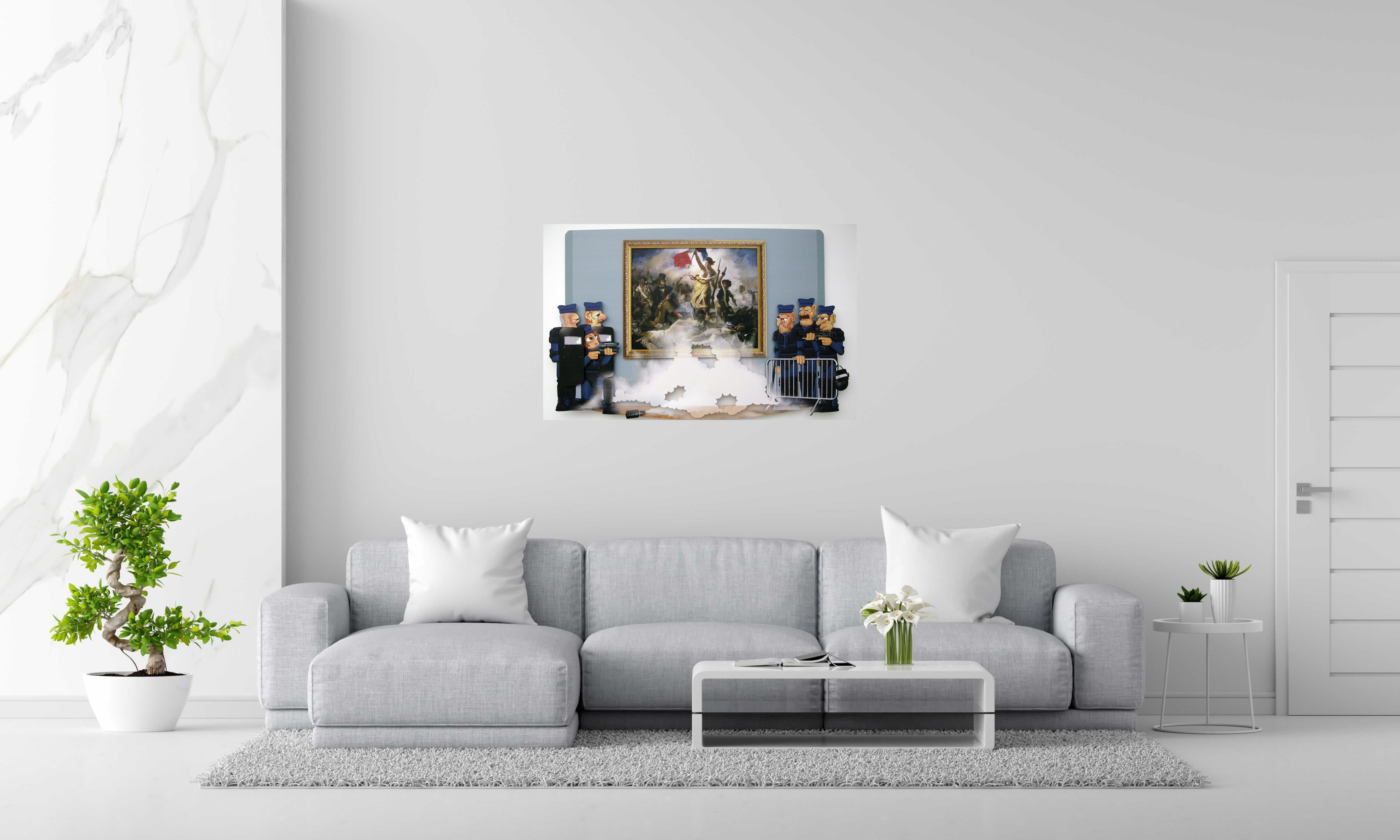 Tableau Pitre Vs Delacroix de L'ARTISTE PITRE dans un intérieur – 112 × 70 cm
