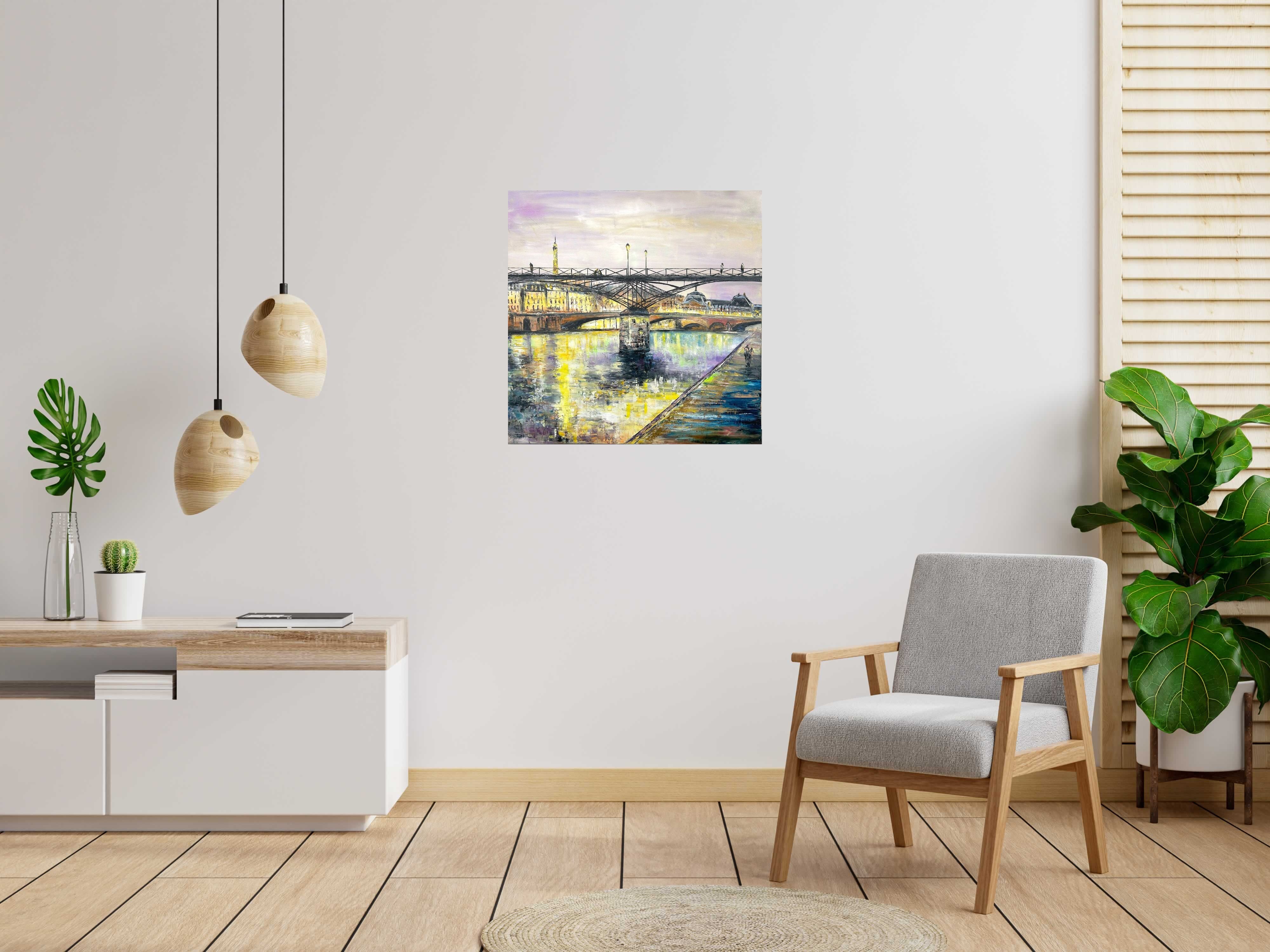 Tableau Pont des Arts, Paris de PHIL dans un intérieur – 80 × 80 cm
