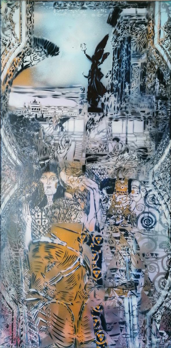 Tableau figuratif moyen format TRANSPARENZ – ARTISTE OUVRIER – 50 × 100 cm
