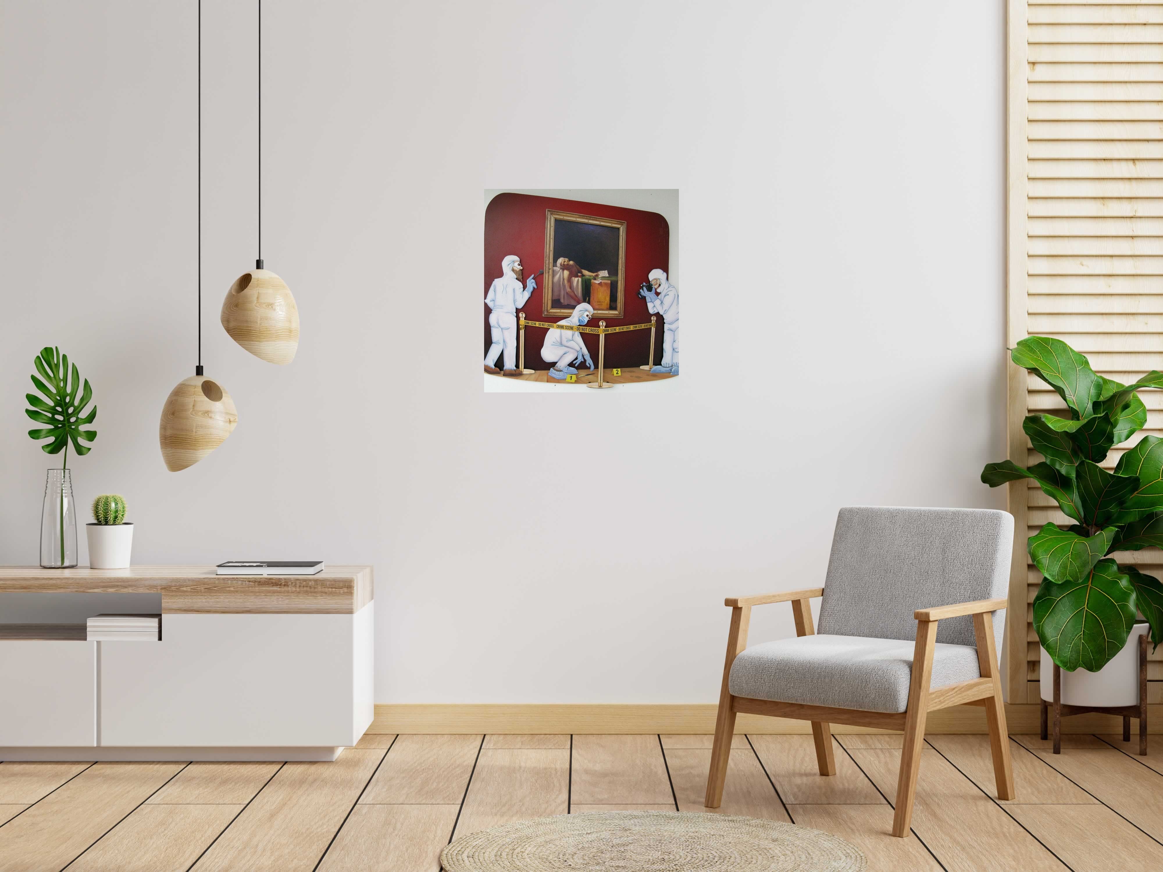 Tableau Pitre Vs David de L'ARTISTE PITRE dans un intérieur – 67 × 70 cm