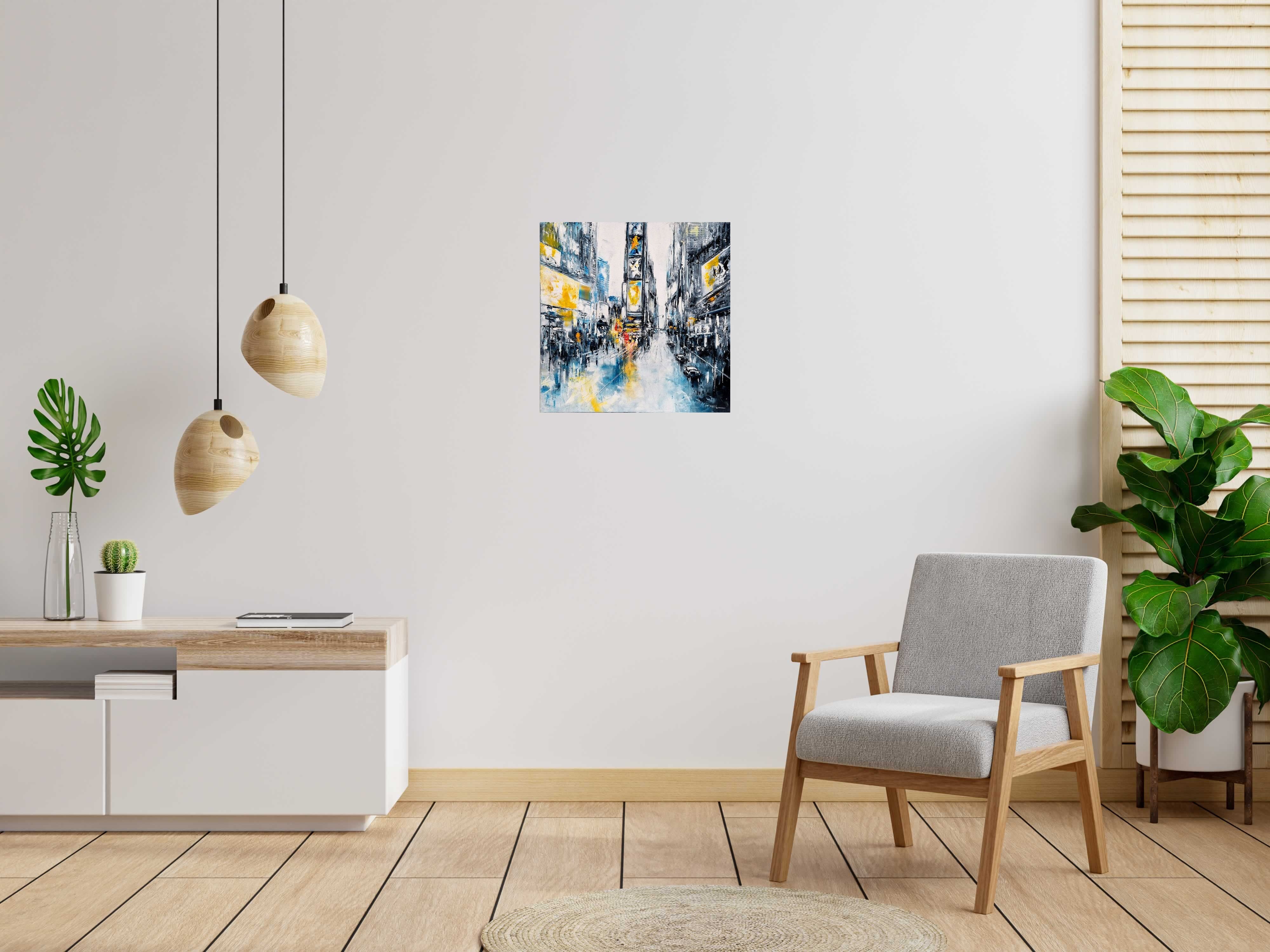 Tableau Afternoon at Times Square de PHIL dans un intérieur – 60 × 60 cm