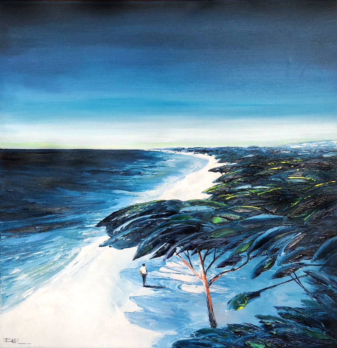 Tableau figuratif moyen format Early Afternoon – PHIL – 60 × 60 cm