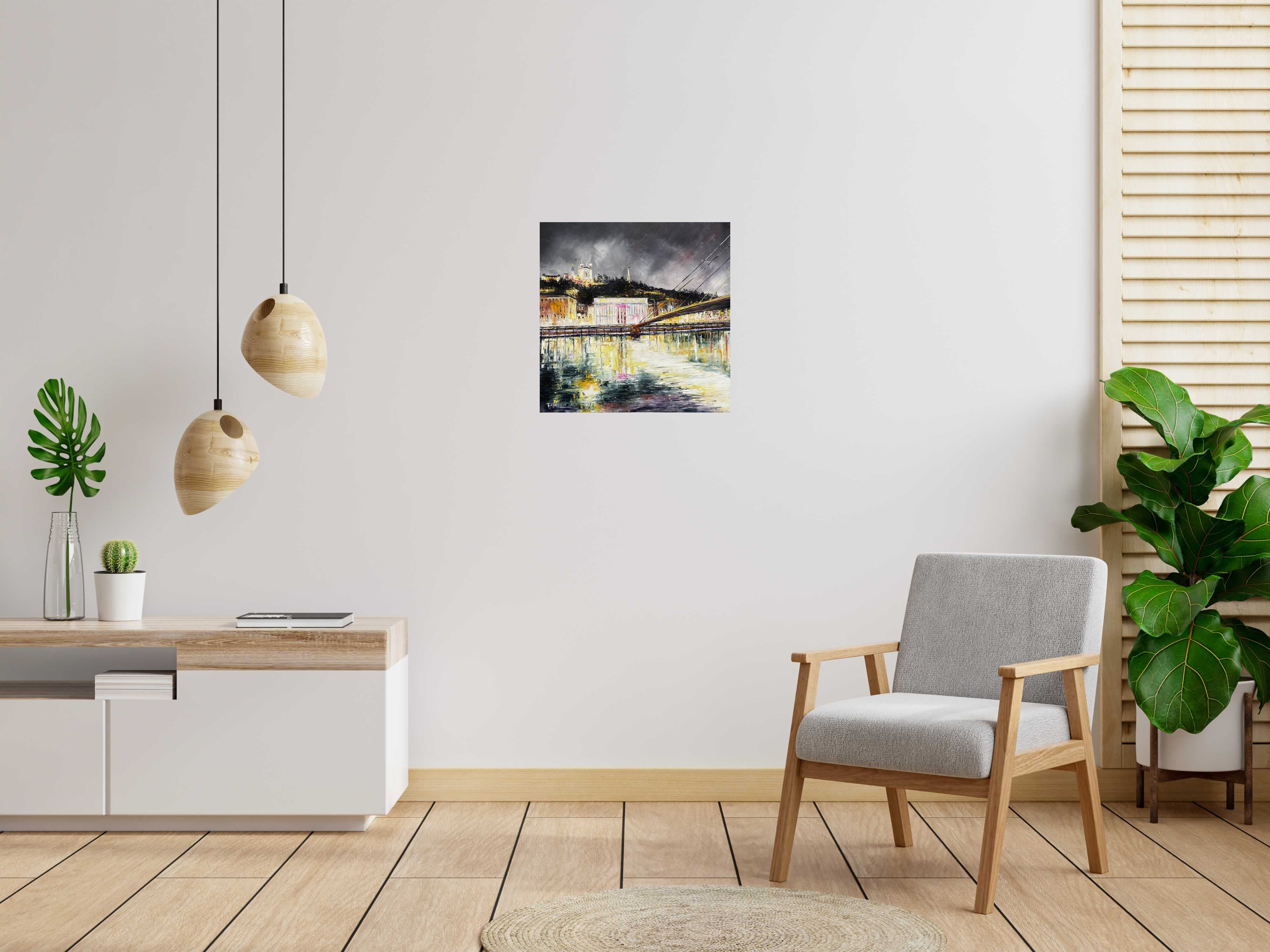 Tableau Lyon 24 colonnes de PHIL dans un intérieur – 60 × 60 cm