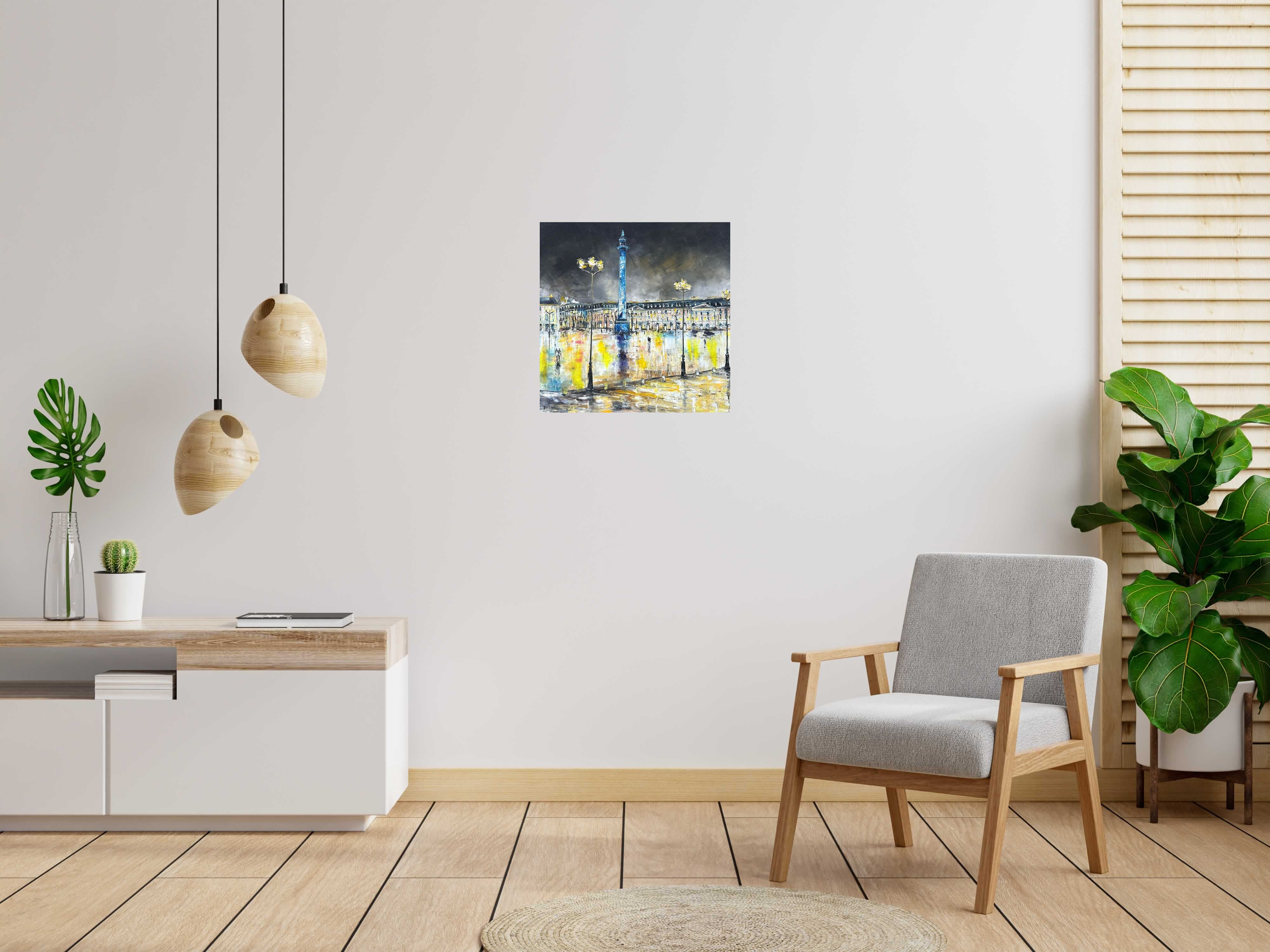Tableau Place Vendôme, Paris de PHIL dans un intérieur – 60 × 60 cm