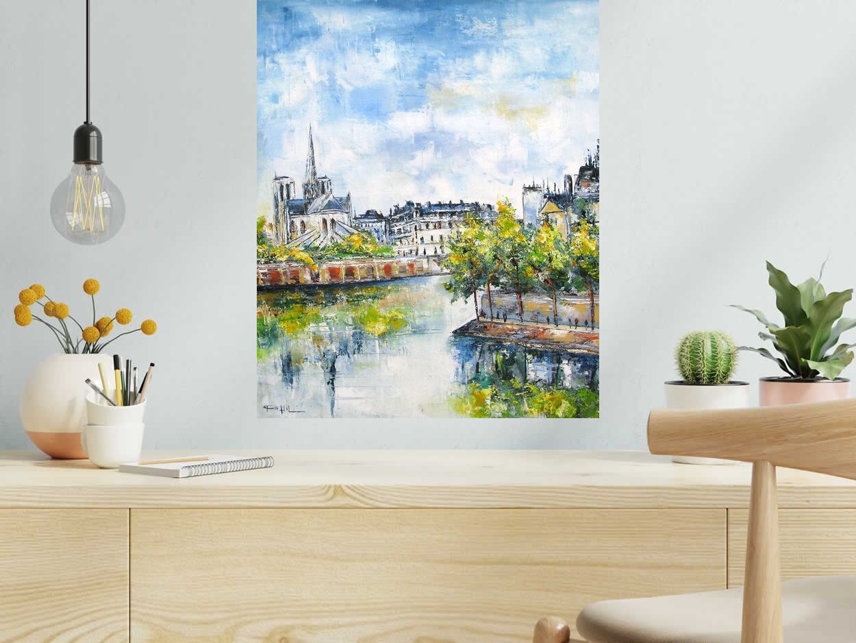 Tableau Vue sur notre dame de PHIL dans un intérieur – 50 × 65 cm