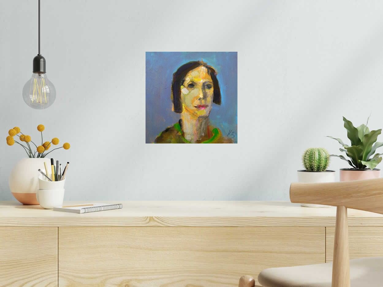Tableau Portrait-2 de IVAN TZONEV dans un intérieur – 30 × 30 cm