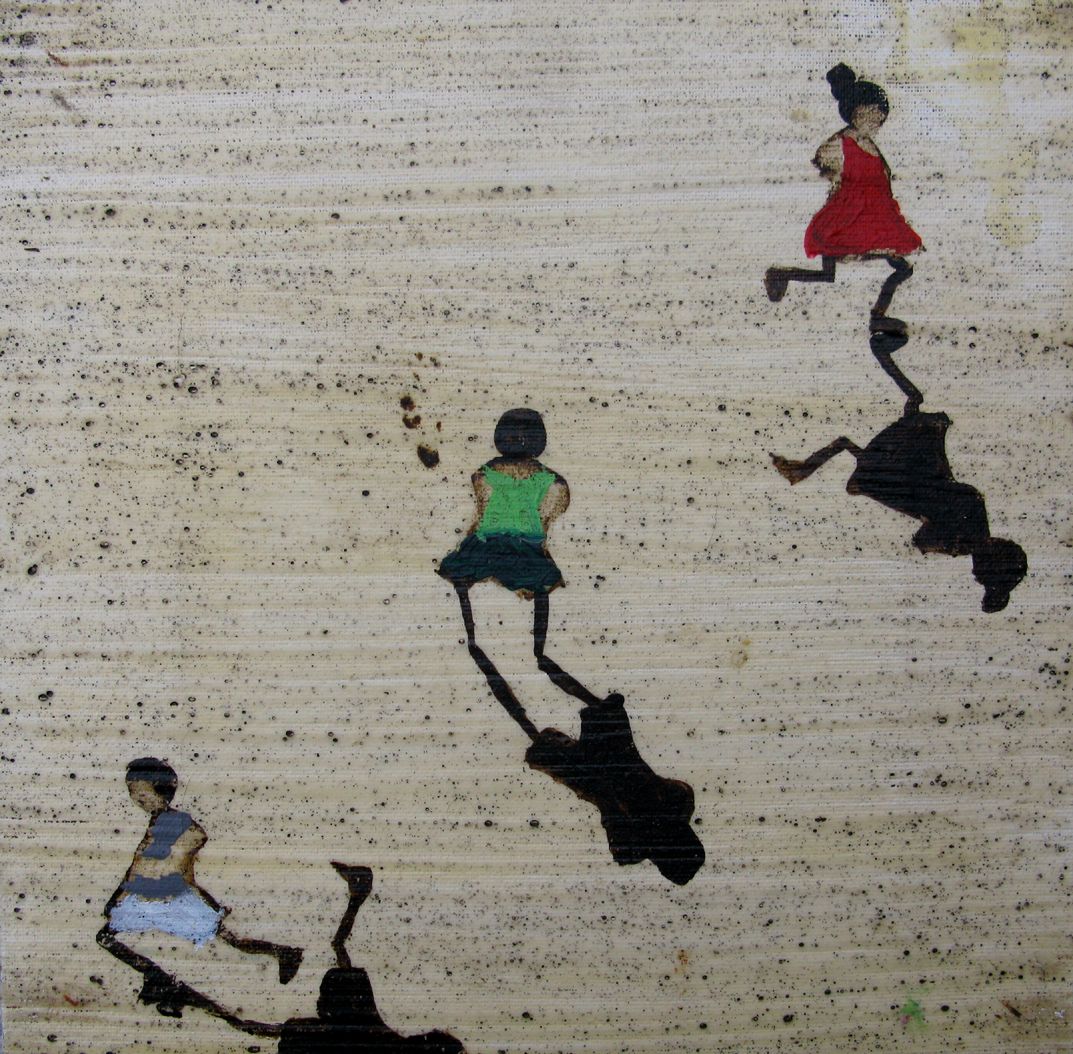 Tableau figuratif petit format 3' Children - Barcelona 2025 – MARCOS ZRIHEN NOWOTNY – 20 × 20 cm