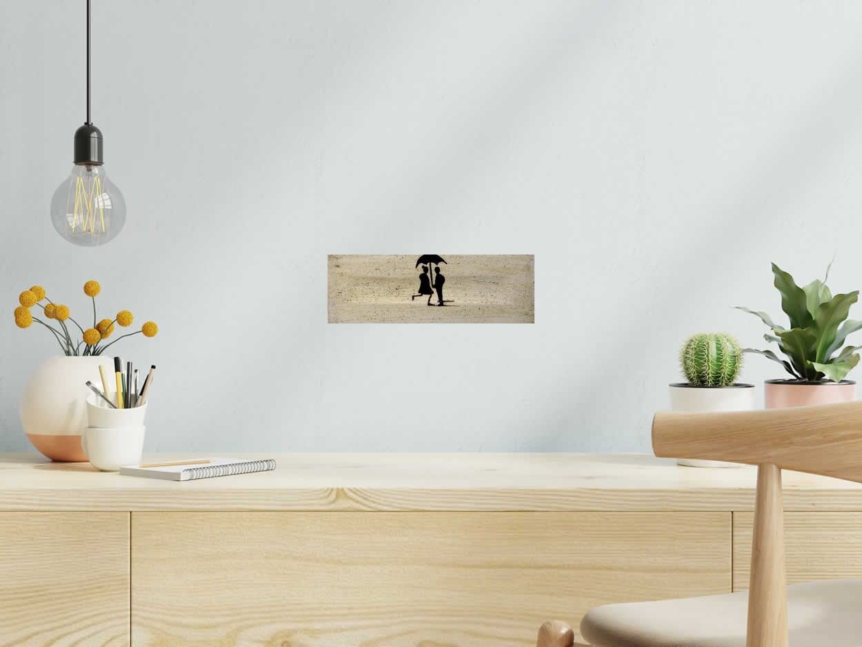 Tableau Amor de MARCOS ZRIHEN NOWOTNY dans un intérieur – 30 × 10 cm