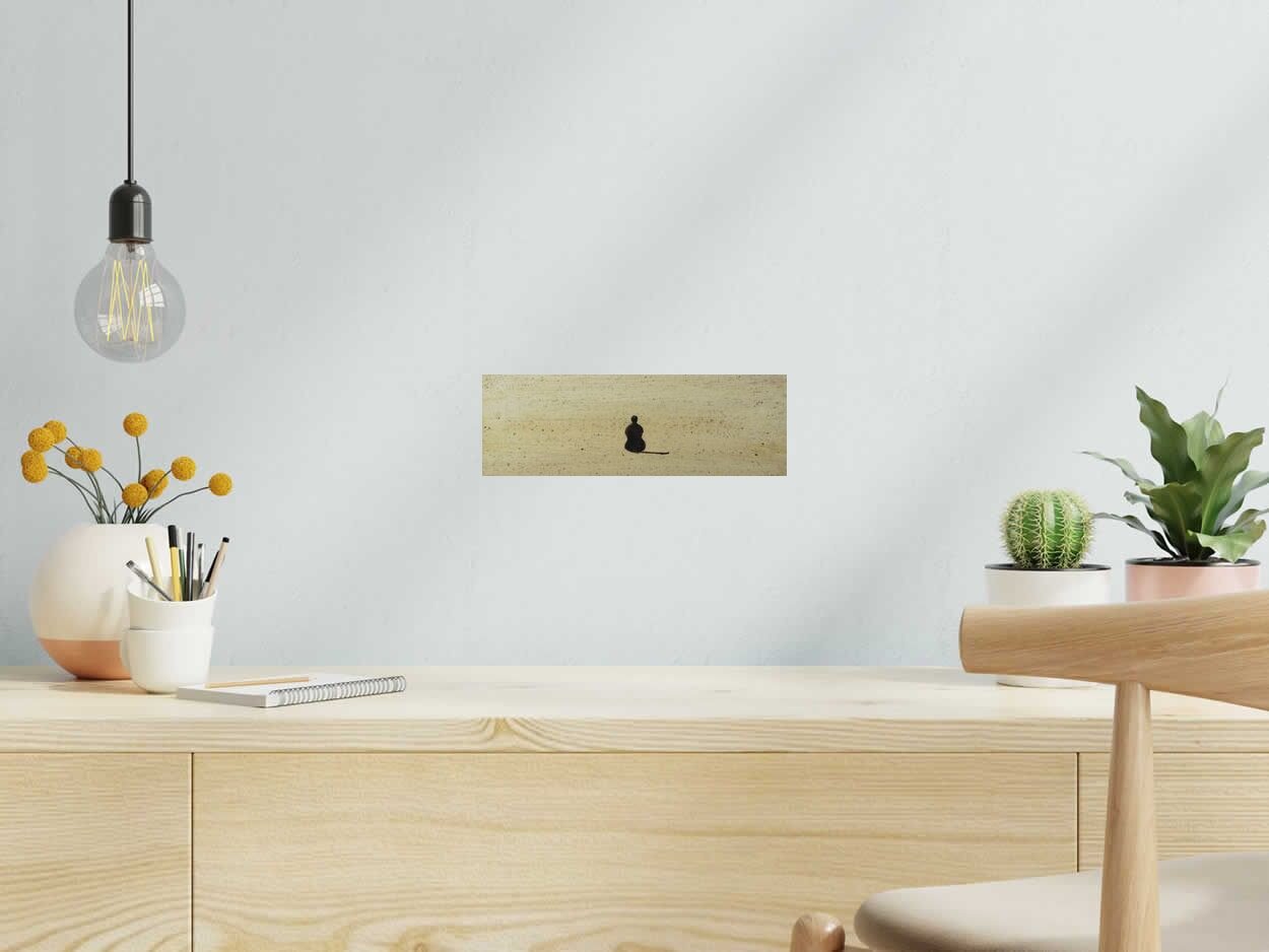 Tableau Me, alone - Barcelona 2025 de MARCOS ZRIHEN NOWOTNY dans un intérieur – 30 × 10 cm