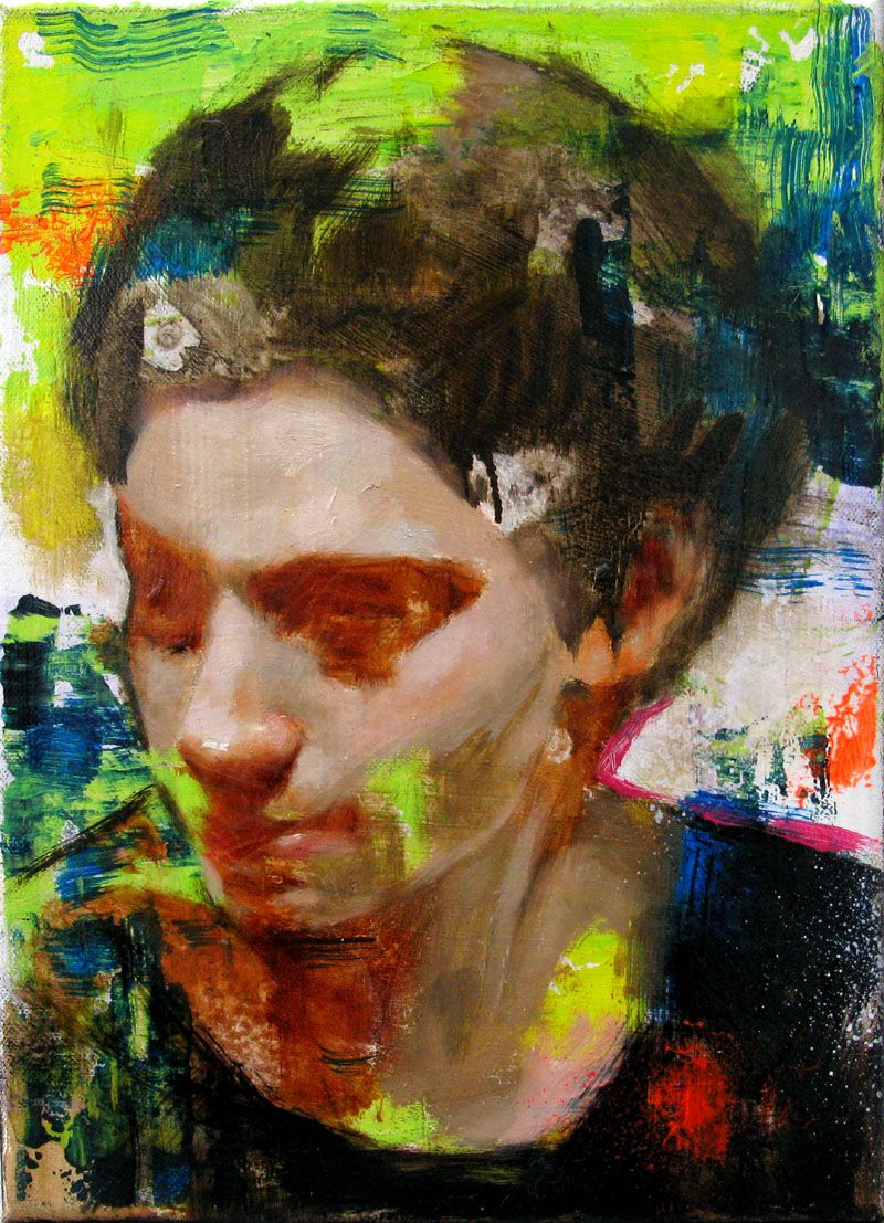 Tableau figuratif petit format Reminiscence I – NAWEL AUBERT – 24 × 33 cm