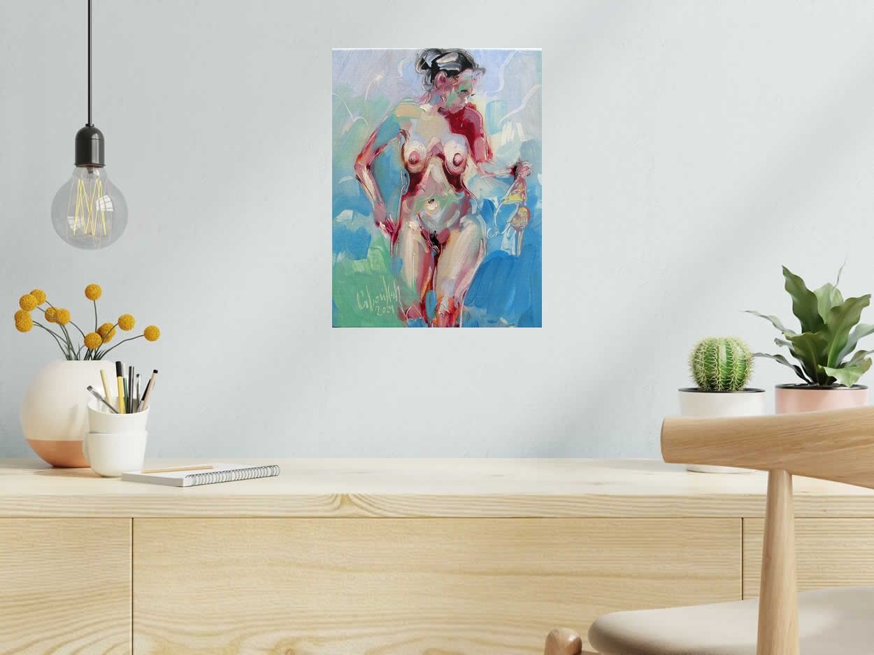 Tableau Valérie de OLENA SINIUHINA dans un intérieur – 40 × 30 cm