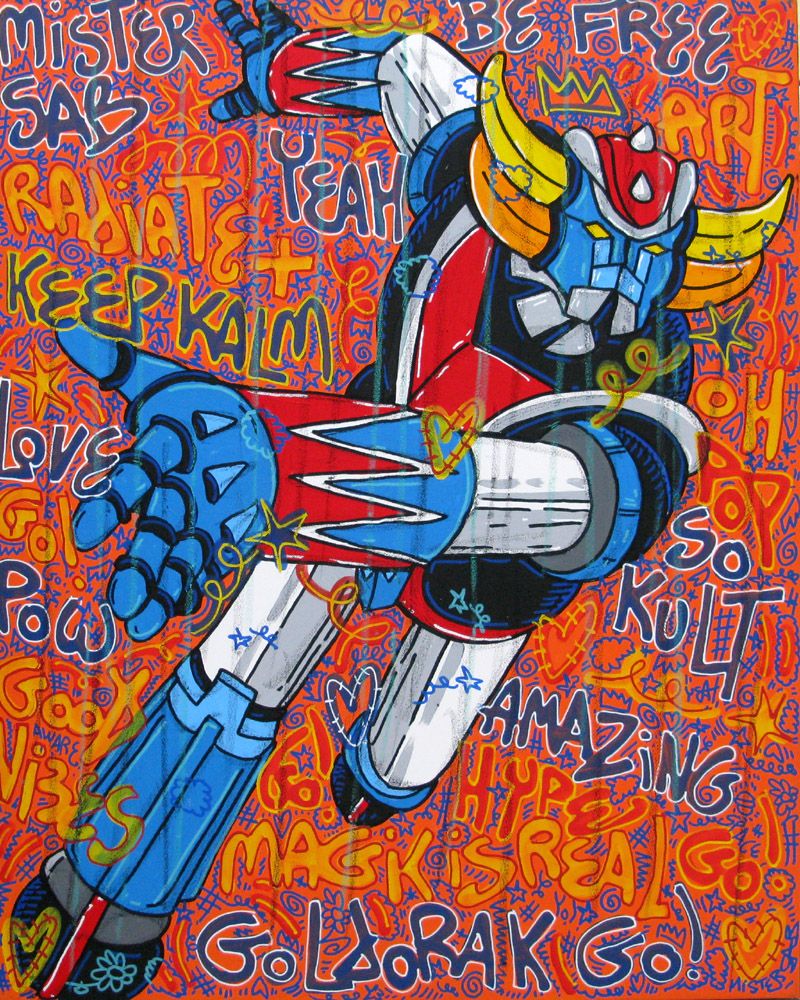 Tableau format xxl Radiate + Goldorak – RICO SAB – 100 × 80 cm