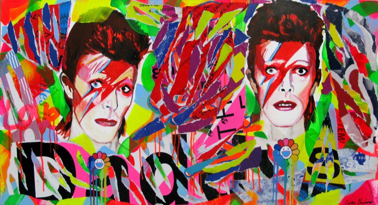 Tableau grand format When Ziggy plays the guitar – SARA CHELOU – 120 × 60 cm