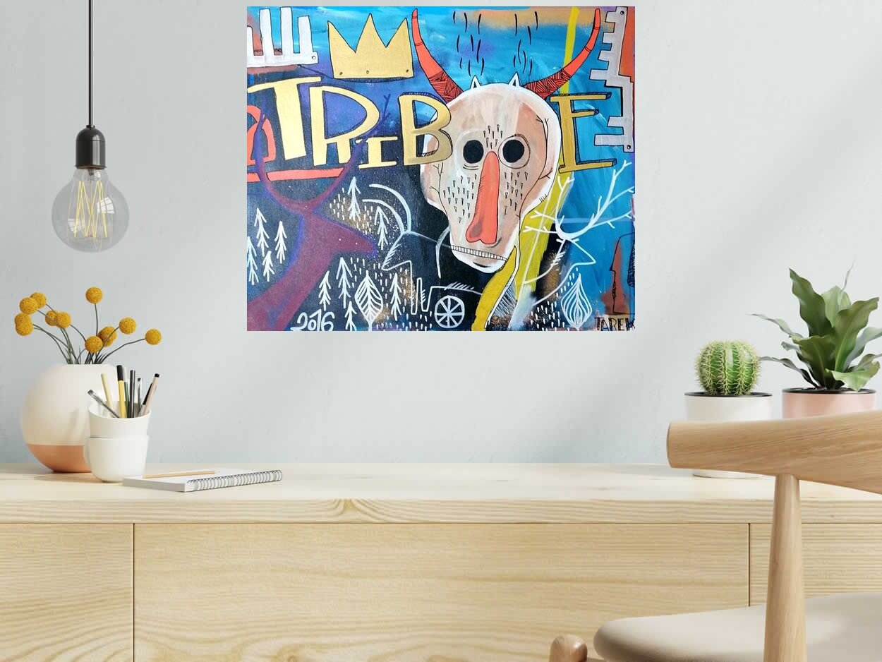 Tableau A TRIBE de TAREK dans un intérieur – 55 × 46 cm