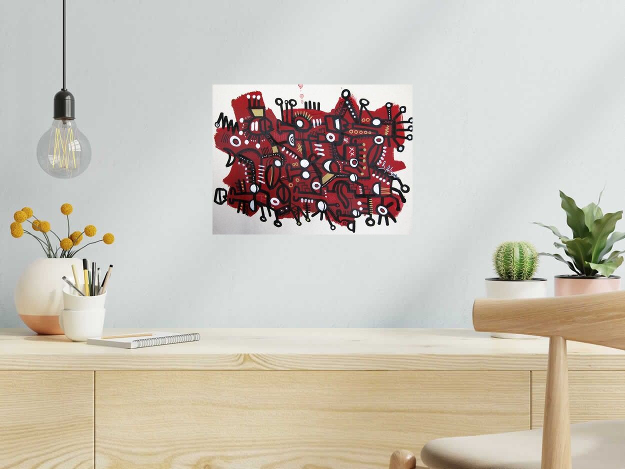 Tableau Dazed 1 de Daniel De POLIGNAC dans un intérieur – 30 × 40 cm