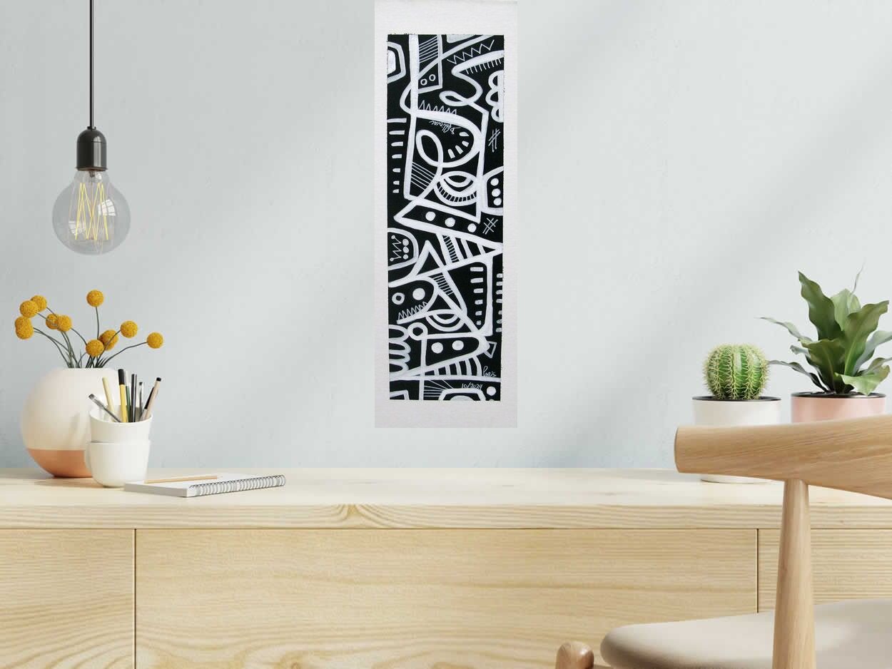 Tableau Montmartre de Daniel De POLIGNAC dans un intérieur – 20 × 60 cm