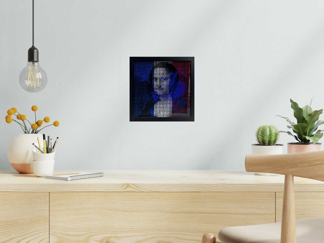 Tableau MONA LISA FRANCE 3D de WAWAPOD dans un intérieur – 25 × 25 cm