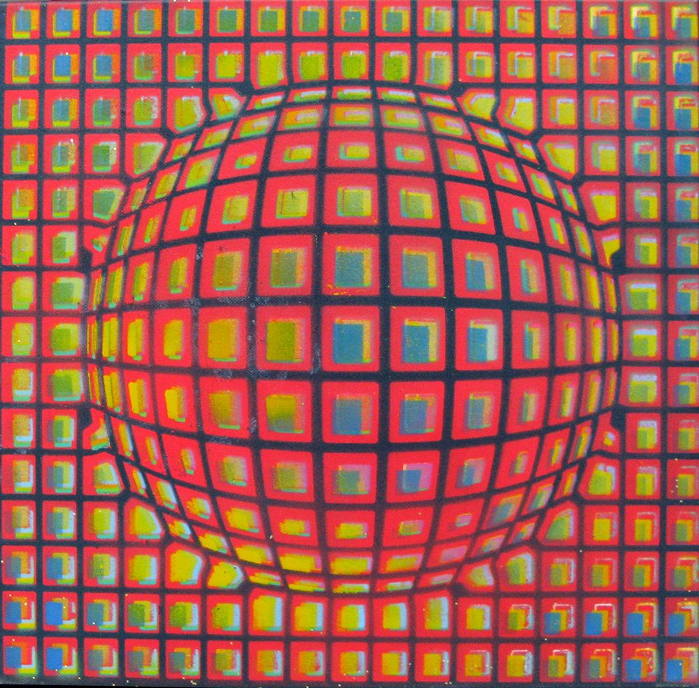 Tableau graphique petit format Boule 2 – YANN GUINCHAN – 40 × 40 cm