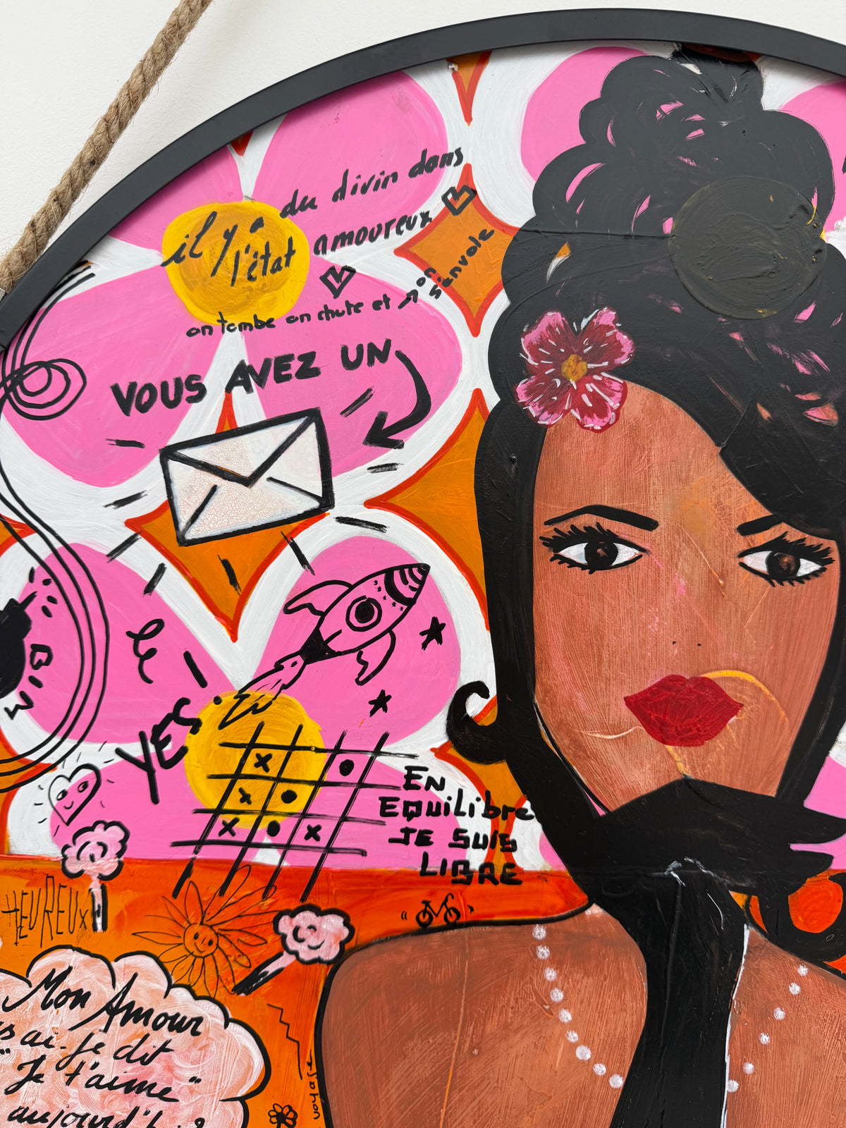 Tableau Vous avez un message de CACOU dans un intérieur – 50 × 50 cm